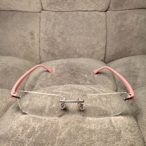 Rimless Pink Temple Women’s  Glasses frame